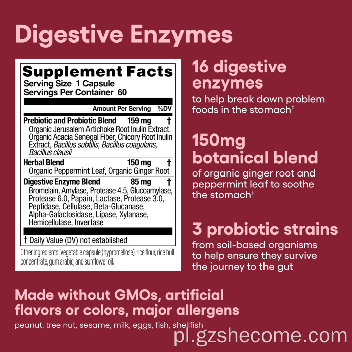 Organiczne kapsułki probiotyczne Probiotyki dla zdrowia trawiennego